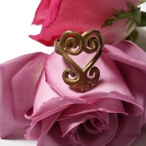 Ghanaian Sankofa Heart Ring
